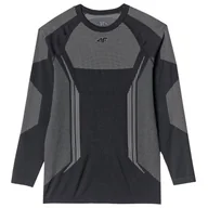 Koszulki sportowe męskie - Męska koszulka termiczna 4F Seamless Underwear M165 Rozmiar: S-M / Kolor: czarny/szary - miniaturka - grafika 1