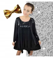 Bluzki damskie - TUNIKA blink czarna piękna wygodna błyszcząca z koła 50 52 5xl 6xl blask - miniaturka - grafika 1