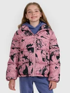 Kurtki i płaszcze dla dziewczynek - 4F Kurtka puchowa z wypełnieniem syntetycznym dziewczęca - różowa 122 (6-7 lat) - miniaturka - grafika 1