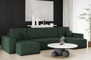 Sofa w kształcie U BEST narożnik tkanina Poso ciemnozielony - Narożniki - miniaturka - grafika 1