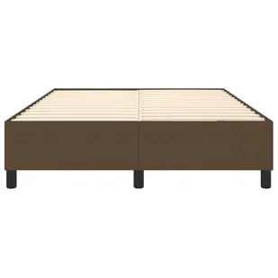 Lumarko Łóżko kontynentalne, ciemnobrązowe, obite tkaniną, 140x200 cm - Łóżka - miniaturka - grafika 6