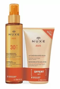 Nuxe Sun promocyjny zestaw olejek do opalania twarzy i ciała spf30 150 ml + balsam po opalaniu 100 ml GRATIS! - Zestawy kosmetyków damskich - miniaturka - grafika 1
