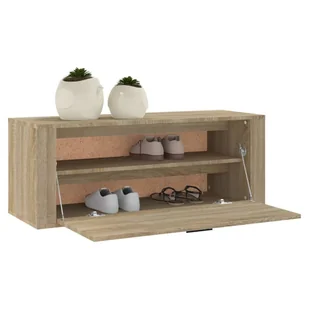 Szafka na buty, ścienna, dąb sonoma, 100x35x38 cm - Szafki na buty - miniaturka - grafika 5