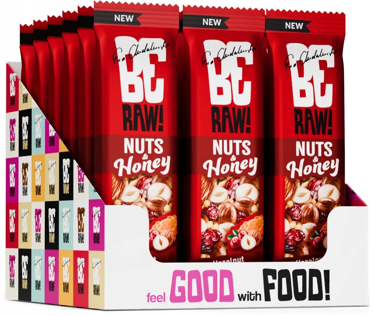 Baton BERAW Nuts & honey Orzechowo-żurawinowy 15 x 30 g