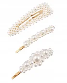 Ozdoby do włosów - SPINKA SPINKI DO WŁOSÓW Z PEREŁKAMI PERŁY 3 SZT - miniaturka - grafika 1