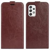 Etui i futerały do telefonów - Do Samsung Galaxy A23 5G R64 Texture Pionowe skórzane etui na telefon z klapką Brown - miniaturka - grafika 1