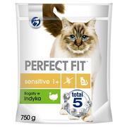 Sucha karma dla kotów - Perfect Fit Sensitive 1+ Indyk 750g - miniaturka - grafika 1