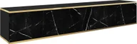 Szafki RTV - Wisząca szafka pod telewizor - Nowoczesny design z funkcją push-to-open. Kolor: czarny/marmurowy, czarny królewski, dł.: 175 cm, wys.: 30 cm, gł.: 32 cm. TV Lowboard, TV Board, TV Sideboard Hanging, wisząca szafka ścienna - miniaturka - grafika 1