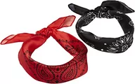 Czapki i chusty sportowe męskie - Urban Classics Bandana satynowa unisex 2-pak bandana dla mężczyzn i kobiet, chusty dostępne w wielu kombinacjach kolorystycznych, jeden rozmiar, czarny/czerwony, jeden rozmiar - miniaturka - grafika 1