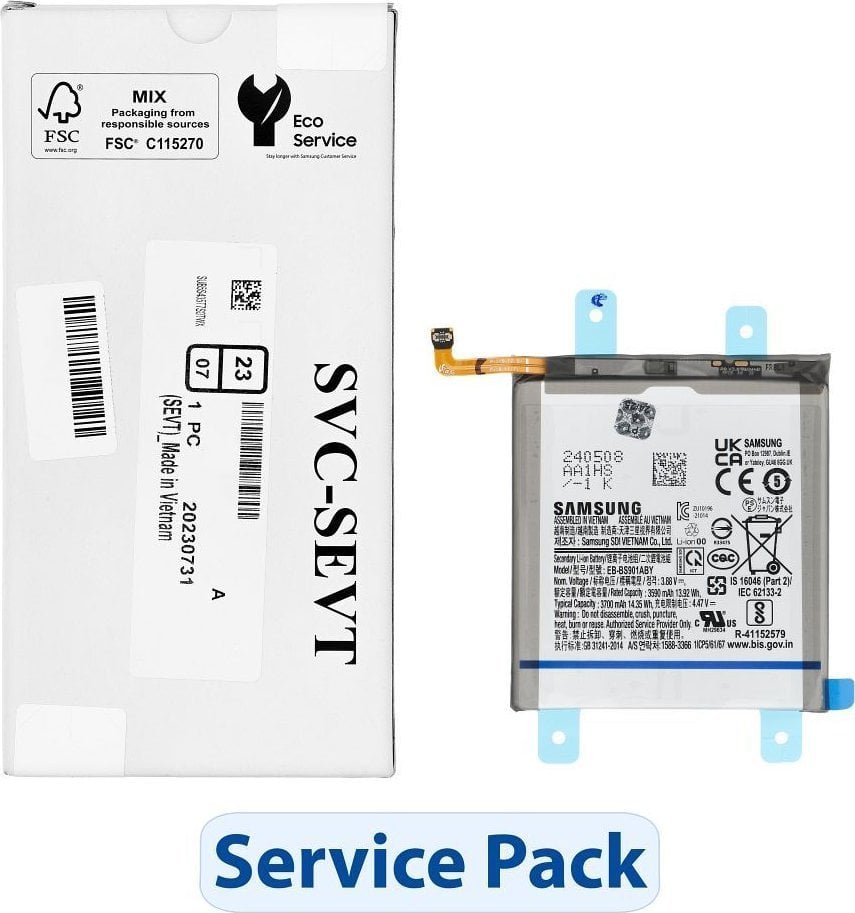 Bateria Samsung ServicePack Bateria EB-BS901ABY do SAMSUNG S22 5G S901 GH82-27494A