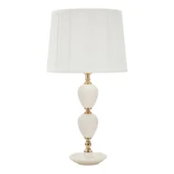 Noże stołowe - Biała lampa stołowa z tekstylnym kloszem (wysokość 57 cm) Torre – Mauro Ferretti - miniaturka - grafika 1