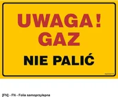 Tablice BHP - TD Systems JD017 - Uwaga gaz! Nie palić 800x600 - miniaturka - grafika 1