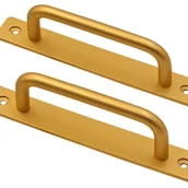 Zawiasy, okucia i inne akcesoria - Zestaw 2 aluminiowych klamek do drzwi przesuwnych do stodoły - Uchwyty do szafek i szuflad - Złoty - 192 mm - miniaturka - grafika 1
