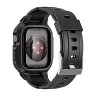 Akcesoria do smartwatchy - Pasek do Apple Watch 41mm / 40mm / 38mm Silikon z etui odpornym na wstrząsy Czarny - miniaturka - grafika 1