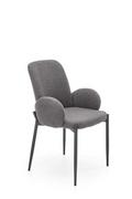 Krzesła - Krzesło do jadalni szare bouclé K477 na czarnych nogach - miniaturka - grafika 1
