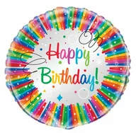 Urodziny dziecka - Balon foliowy urodzinowy Rainbow Birthday - 47 cm - miniaturka - grafika 1