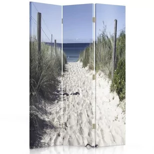 Parawan dwustronny FEEBY, Morze Plaża Piasek Trawy 110x170 - Parawany - miniaturka - grafika 1