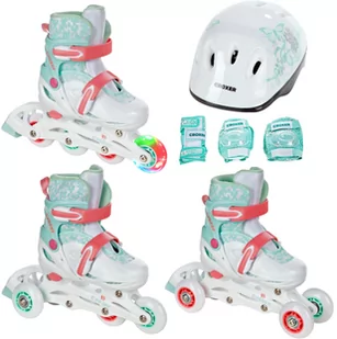 Rolki-Wrotki 3w1 Croxer Inez 26-29 / Kask Silky XS / Ochraniacze Fibre XS - Rolki - miniaturka - grafika 1