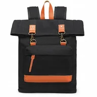 Plecaki - Plecak Vintage Retro Męski Roll Top Brezentowy Płócienny Czarny Arizona - miniaturka - grafika 1