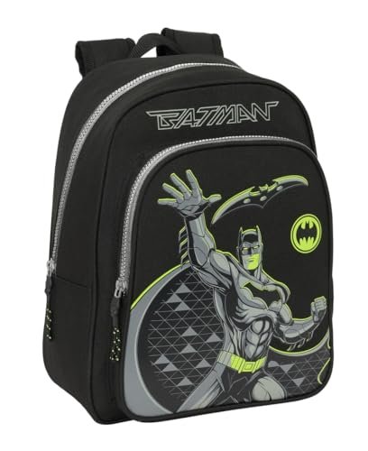 Safta BATMAN GAME OVER - Plecak szkolny dla dzieci, idealny dla dzieci w różnym wieku, wygodny i wszechstronny, jakość i wytrzymałość, 27 x 10 x 33 cm, Czarny (Black), M, Casual