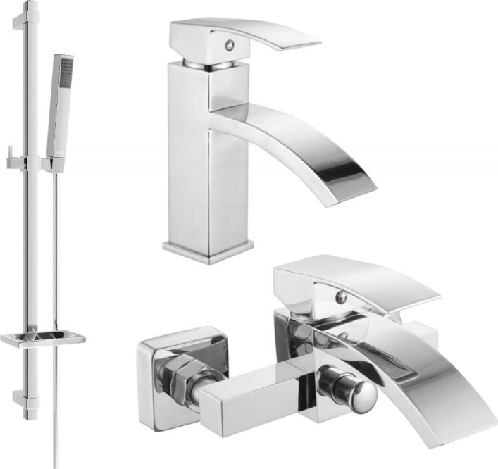 Mexen Libra DQ77 zestaw wannowy, chrom - 745103DQ77-00
