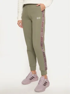 EA7 Emporio Armani Spodnie dresowe 6DTP81 TJUXZ 1898 Zielony Regular Fit - Spodnie sportowe damskie - miniaturka - grafika 1