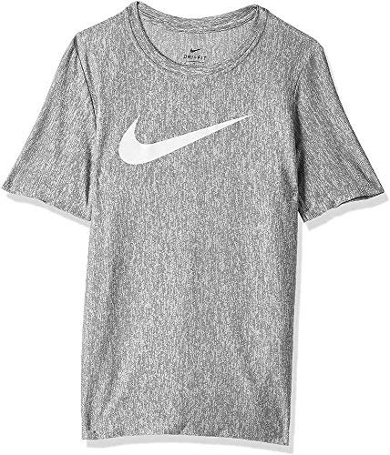 Nike chłopięcy B NK CORE SS PERF TOP HTHR T-Shirt, dymny szary / (biały), L