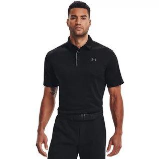 Koszulki sportowe męskie - Męska koszulka do golfa UNDER ARMOUR Tech Polo - czarna - grafika 1