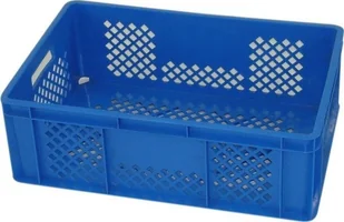 Artech Pojemnik transportowy EURO 200, dno i ścianki ażurowe, wym. 600 x 400 x 200 mm niebieski - Pojemniki przemysłowe - miniaturka - grafika 1