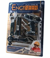 Zabawy w naśladowanie dorosłych - ZESTAW NARZĘDZI BUDOWLANYCH DLA DZIECI WIERTARKA ZESTAW KLUCZY - miniaturka - grafika 1