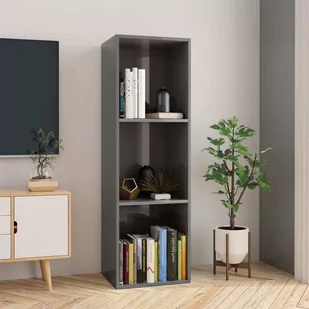 vidaXL vidaXL Regał na książki/szafka TV, szary, wysoki połysk, 36x30x114 cm - Regały - miniaturka - grafika 1