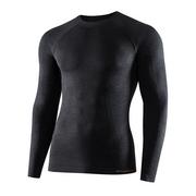 Koszulki sportowe męskie - Brubeck - Koszulka termoaktywna z długim rękawem Active Wool Merino - Czarna - LS12820 - miniaturka - grafika 1