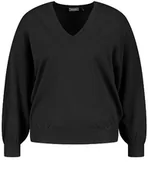 Swetry damskie - Samoon Sweter damski, czarny, 42 Duże Rozmiary - miniaturka - grafika 1