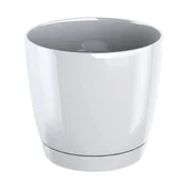 Donice - Doniczka z podstawką okrągła Coubi biała 21x19,3cm - miniaturka - grafika 1