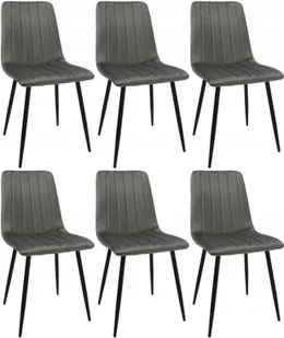 Zestaw 6 krzeseł DankorDesign Axa szary - Krzesła - miniaturka - grafika 1