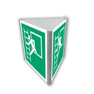 AE816 OKNO EWAKUACYJNE Z DRABINĄ EWAKUACYJNĄ (3D DOŚCIENNY), PN - PŁYTA PCV 1MM; (350X350MM) - Systemy ekspozycyjne i znaki informacyjne - miniaturka - grafika 1