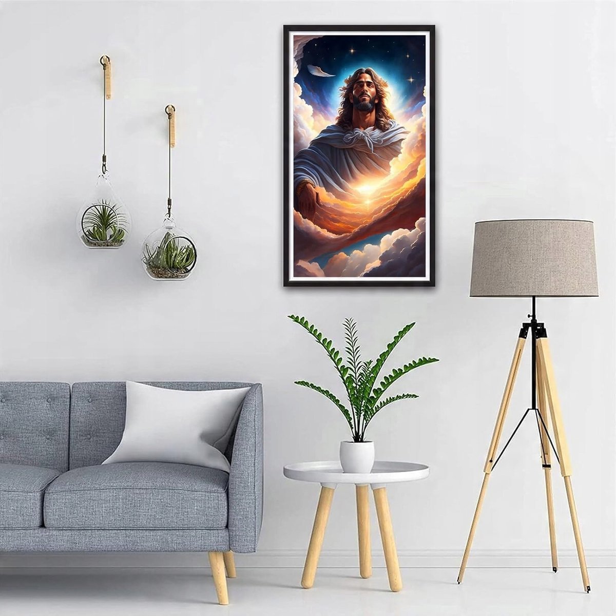 Haft Diamentowy Malowanie Diamentami 5D Motyw Jezus 40X70 Cm