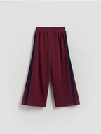 Spodnie i spodenki dla dziewczynek - Reserved - Spodnie dresowe z lampasami - bordowy - miniaturka - grafika 1