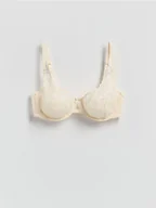 Biustonosze - Reserved - Miękki biustonosz z fiszbinami - złamana biel - miniaturka - grafika 1