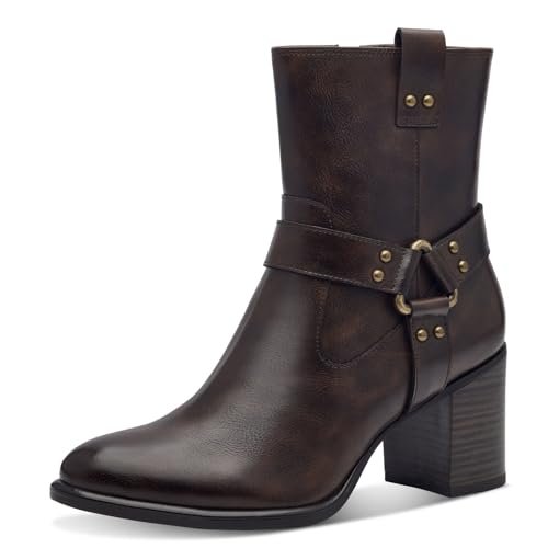 Marco Tozzi Damskie botki Zip+Slip 2-25393-43 modne kozaki, Cafe Antic, 38 EU, Cafe Antic, 38 EU