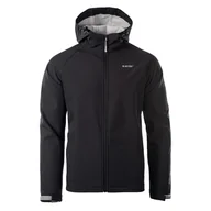 Bluzy sportowe męskie - Męski Softshell HI-TEC NARMO 99843-STR L/MI CHIP – Czarny - miniaturka - grafika 1