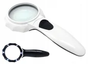 Mikroskopy i lupy - LUPA PODŚWIETLANA DO CZYTANIA SZKŁO POWIĘKSZAJĄCE Z LAMPKAMI LED - miniaturka - grafika 1