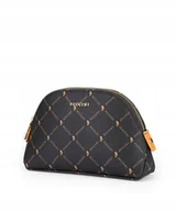 Kosmetyczki, organizery i kuferki - Kosmetyczka Damska Podróżna Półokrągła PUCCINI Brązowa Monogram QLXP0044-2 - miniaturka - grafika 1