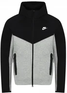Bluzy męskie - NIKE - BLUZA MĘSKA - FB7921-064 szara czarna z zamkiem - miniaturka - grafika 1