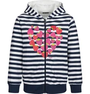 Bluzy dla dziewczynek - Rozpinana bluza z kapturem dla dziewczynki, z sercem, w paski 3-8 lat - miniaturka - grafika 1