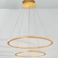 Lampy sufitowe - MLAMP Wisząca LAMPA modernistyczna 139011139 MLAMP okrągła OPRAWA metalowy ZWIS glamour LED 56W 2926K pierścień ring złoty 139011139 - miniaturka - grafika 1