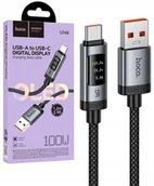 Kable komputerowe i do monitorów - Hoco Kabel z wyświetlaczem USB A do USB C PD 6A 100W 1,2m U148 czarny - miniaturka - grafika 1
