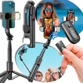 Selfie stick - KIJEK DO SELFI STATYW SELFI STICK BLUETOOTH Z PILOTEM DŁUGI Z LAMPĄ LED x2 - miniaturka - grafika 1