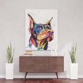 Malowanie po numerach - Zamyślony doberman - Malowanie po numerach 50x40 cm - miniaturka - grafika 1