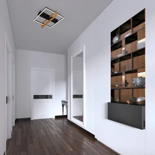 Briloner Lampa sufitowa LED 3775015 kwadrat 1-pkt. drewno - Lampy sufitowe - miniaturka - grafika 1